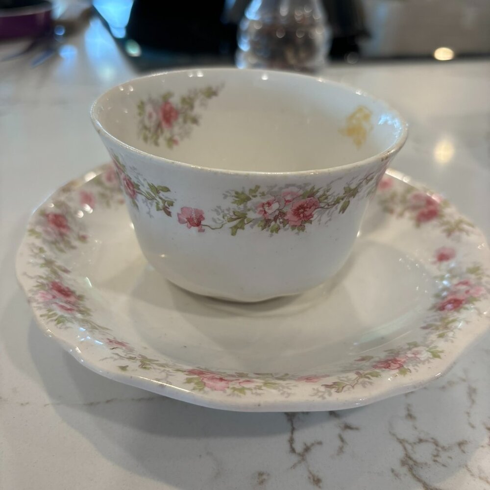 John Maddock & Sons Demitasse Tea Cup and Saucer Vintage